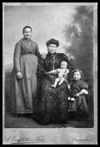 Three generations of women in my family before we became Americans. My Grandmother, Great-Grandmother & Great-Great-Grandmother (with Uncle Ralph)  Compobasso, Italy 1906.
